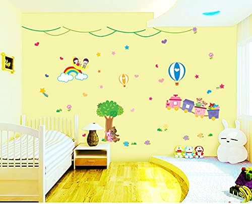 Wall Stickers Cartoon Train Rainbow Kids Playing Stickers  Abc1011