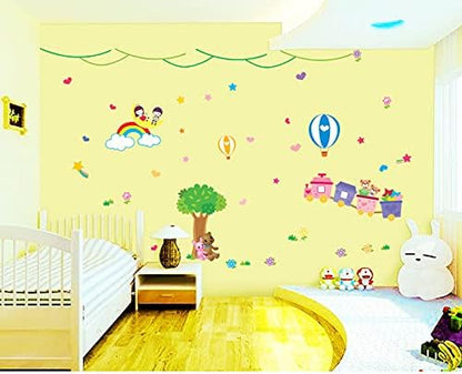 Wall Stickers Cartoon Train Rainbow Kids Playing Stickers  Abc1011