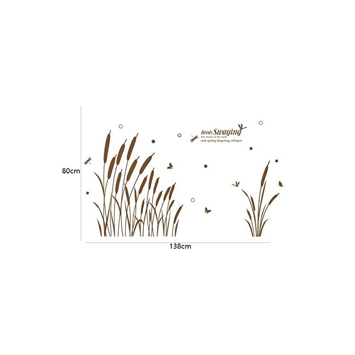 Rural Style Plant Reeds Swaying Wall Decor Home Living Room Bedroom Background Wall Stickers