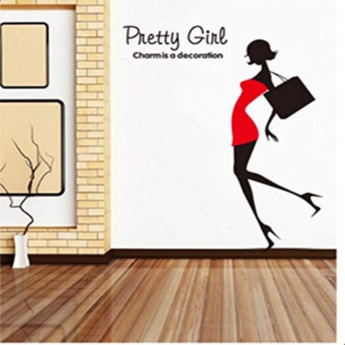 Jm8314 Wall Stickers Vinyl Decor Girls Women Teens With Shopping Bags Decor For Living Room ,