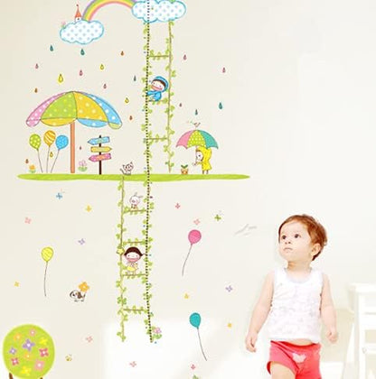 Creative cartoon character aerial staircase child height wall Sticker