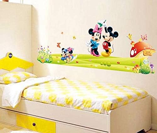 Cartoon Wall Sticker Mickey Mouse Minnie Wall Sticker Children Room Classroom Wall Sticker Bedroom Living Room WallpaperDF5086 size60x90