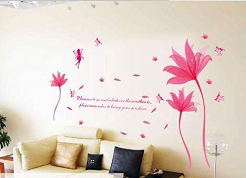Romantic Red Color Fantastic Flowers Art Wall Sticker Ay9218Bw