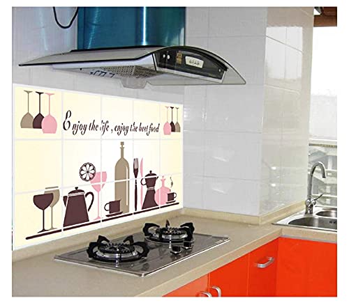 JAAMSO ROYALS Kitchen Cookery Set Design Wall Tiles Stickers Waterproof, Stickers for Wall, Wall-Sticker for Home, Tiles Wall Stickers