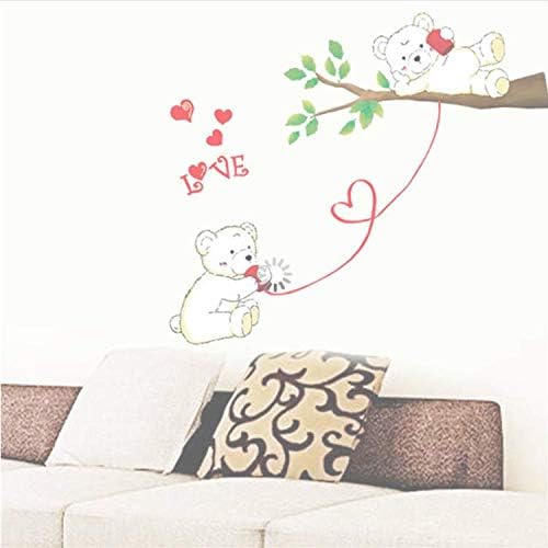 WUDHF Cute bear calling love wall stickers home love and happiness decoration children's room cartoon branches