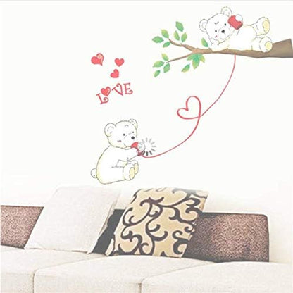 WUDHF Cute bear calling love wall stickers home love and happiness decoration children's room cartoon branches