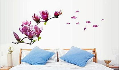 Chaste Magnolia Purple Mural Wall Sticker Model AY7105