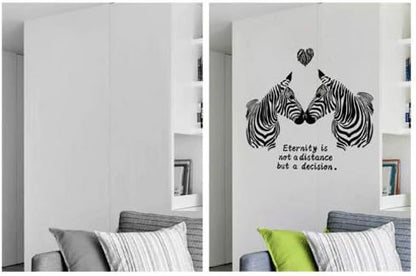 Home creative wall decoration stickers, warm lovers zebra wallpaper SK9040