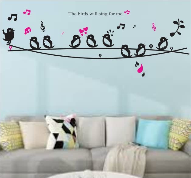Jm8210 Decals Design 'Cute Singing Birds' Wall Sticker