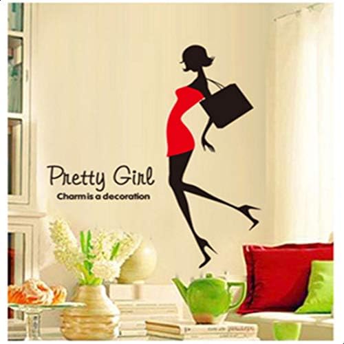 Jm8314 Wall Stickers Vinyl Decor Girls Women Teens With Shopping Bags Decor For Living Room ,