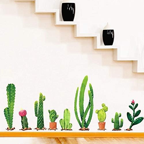 Wall Stickers 2pcs Fresh Cactus Green Plant Decal