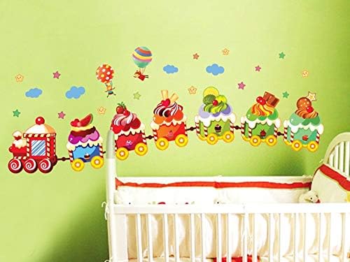 Ice Cream Train Cartoon Wall Sticker Home Decal Home Decoration Wallpaper Kids Rooms Wall