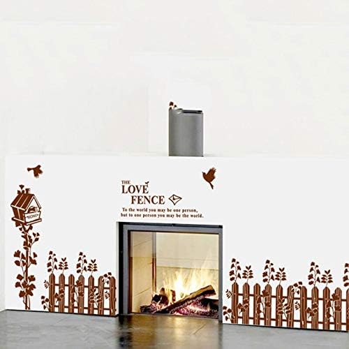 TYLOLMZ Brown Love Fence Birdcage Wall Sticker DM690036