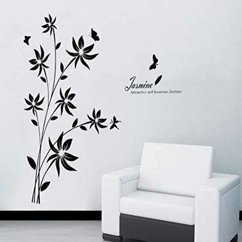 Art Black Butterflies and Hanging Vines Wall Sticker Jm8343