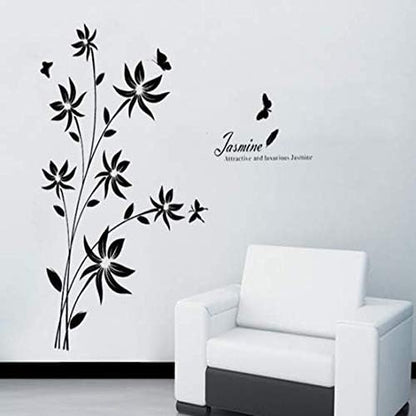 Art Black Butterflies and Hanging Vines Wall Sticker Jm8343