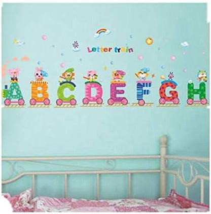 Xh0168 Paredes Removable English Letters Train Wall Stickers Alphabet Decals Diy Home Decor For Kids Rooms Decoration