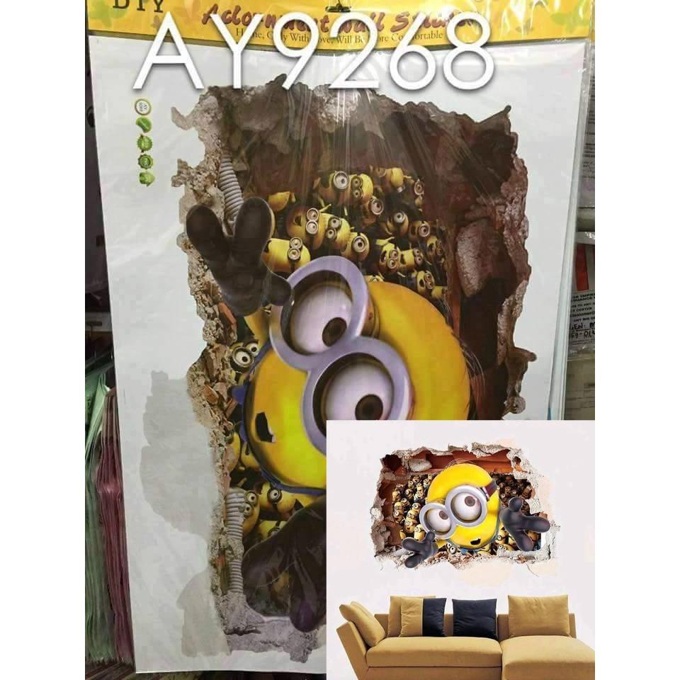 AY9268 3D Minion Floor or Wall Sticker Decals