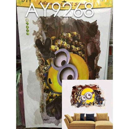 AY9268 3D Minion Floor or Wall Sticker Decals