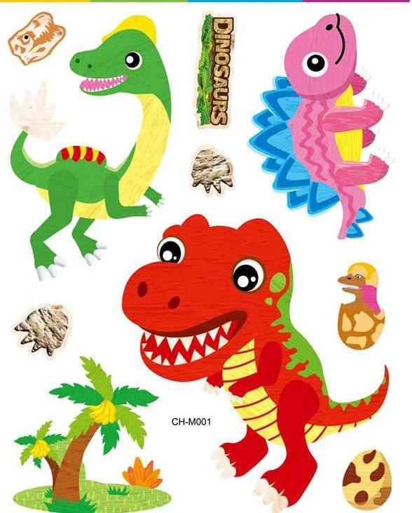 Three-Dimensional Dinosaur Stickers Children's Wall Stickers Children's Gifts for children's Room Decoration "ch M001 Size:40x30cm