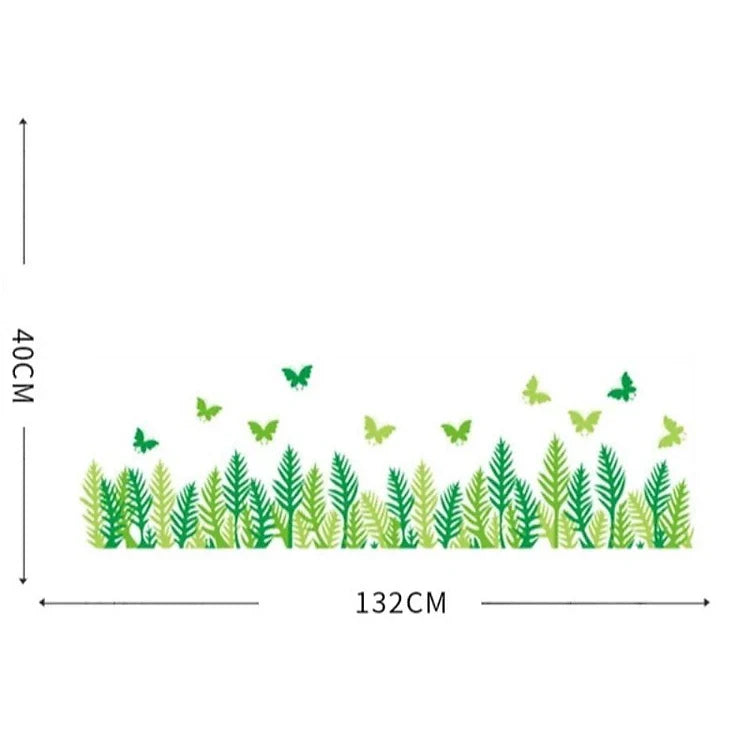 Green leaves and butterflies wall decals for beautiful wall and staircase decoration