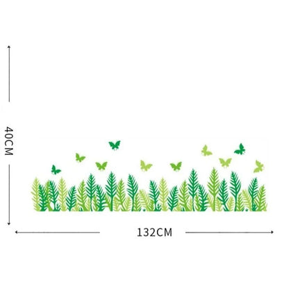 Green leaves and butterflies wall decals for beautiful wall and staircase decoration