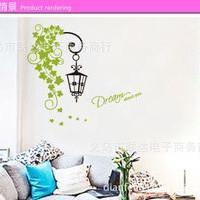 ay7183 street leaves wall decal wallsticker decoration 50x70cm