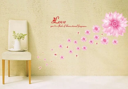 XY8056 WALLSTICKER wall sticker MUCH PINK FLOWERS