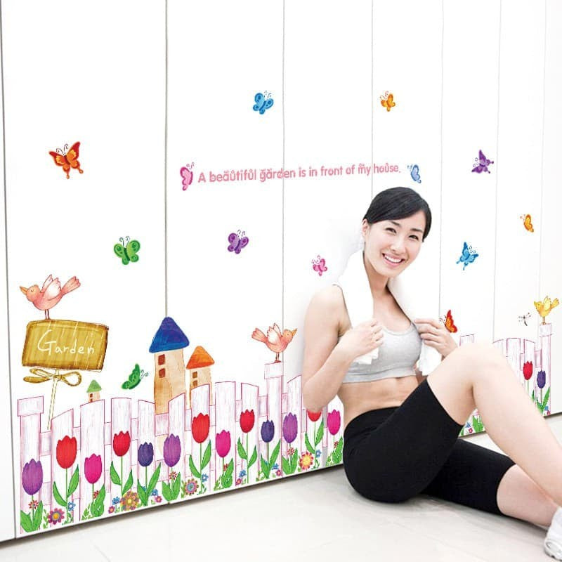 WALL STICKER TULIP GRASS FLOWER SK9079 STIKER