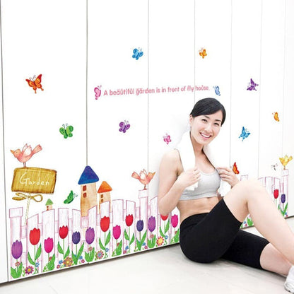 WALL STICKER TULIP GRASS FLOWER SK9079 STIKER