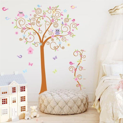 JM7250AB Owl Tree Wall Stickers for Kids Rooms 2pcs=1set Large Home Decor