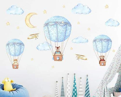 JM7343 Cute Hot-air Balloon Design Wall Sticker