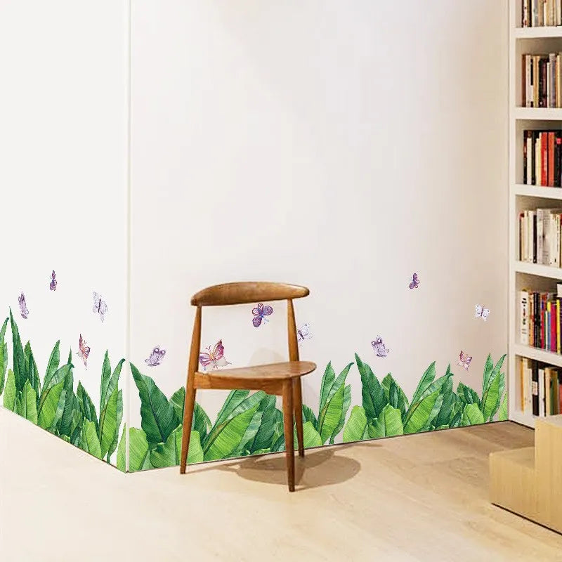 SECU-STAR Green Plant Wall Paper Bedroom Living Room Cabinet Wallpaper Aisle Shop Glass Window Door Cabinet Decoration Wall Sticker