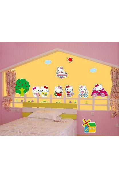 Hello Kitty Wall Sticker Kids Room Decoration Gift Self Adhesive Wall Decor