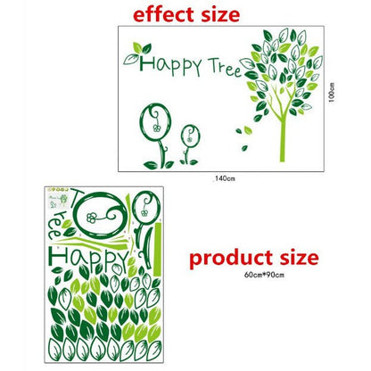 Removable paper wall decor vinyl sticker for kids room home decals happy tree sticker AY9021