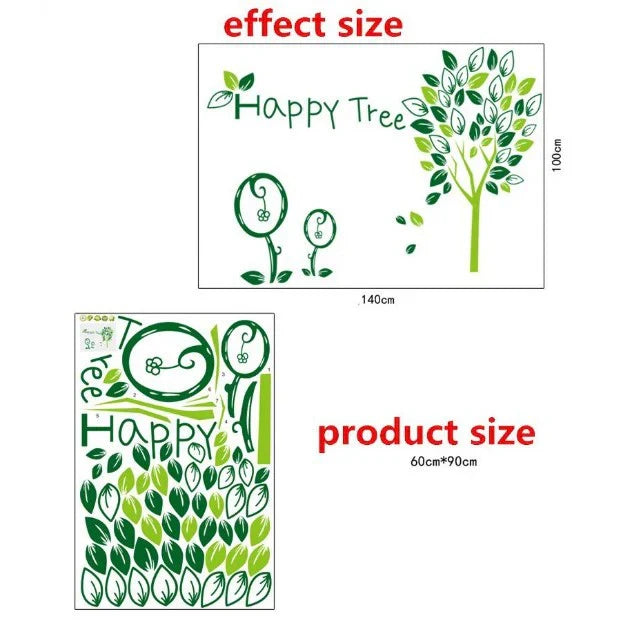 Removable paper wall decor vinyl sticker for kids room home decals happy tree sticker AY9021