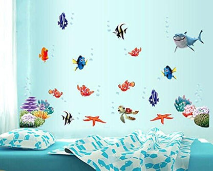 Ays617 Finding Nemo Among Colorful Coral Reef Under the Ocean Wall Decal