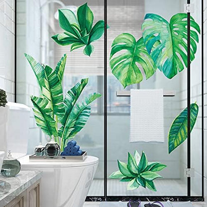 Amaonm Removable 3D Nordic Green Plants Fresh Leaves Wall Decals Nursery Decor Leaf Wall Stickers DIY Wall Art Decor Decoration Sticker for Home Living Room Girls Bedroom Offices Green SK9239