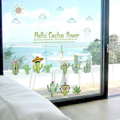 Cactu plant cartoon DIY wall stickers for Kids room Bedroom Kindergarten Eco-friendly Art Decals Murals Brand: Other