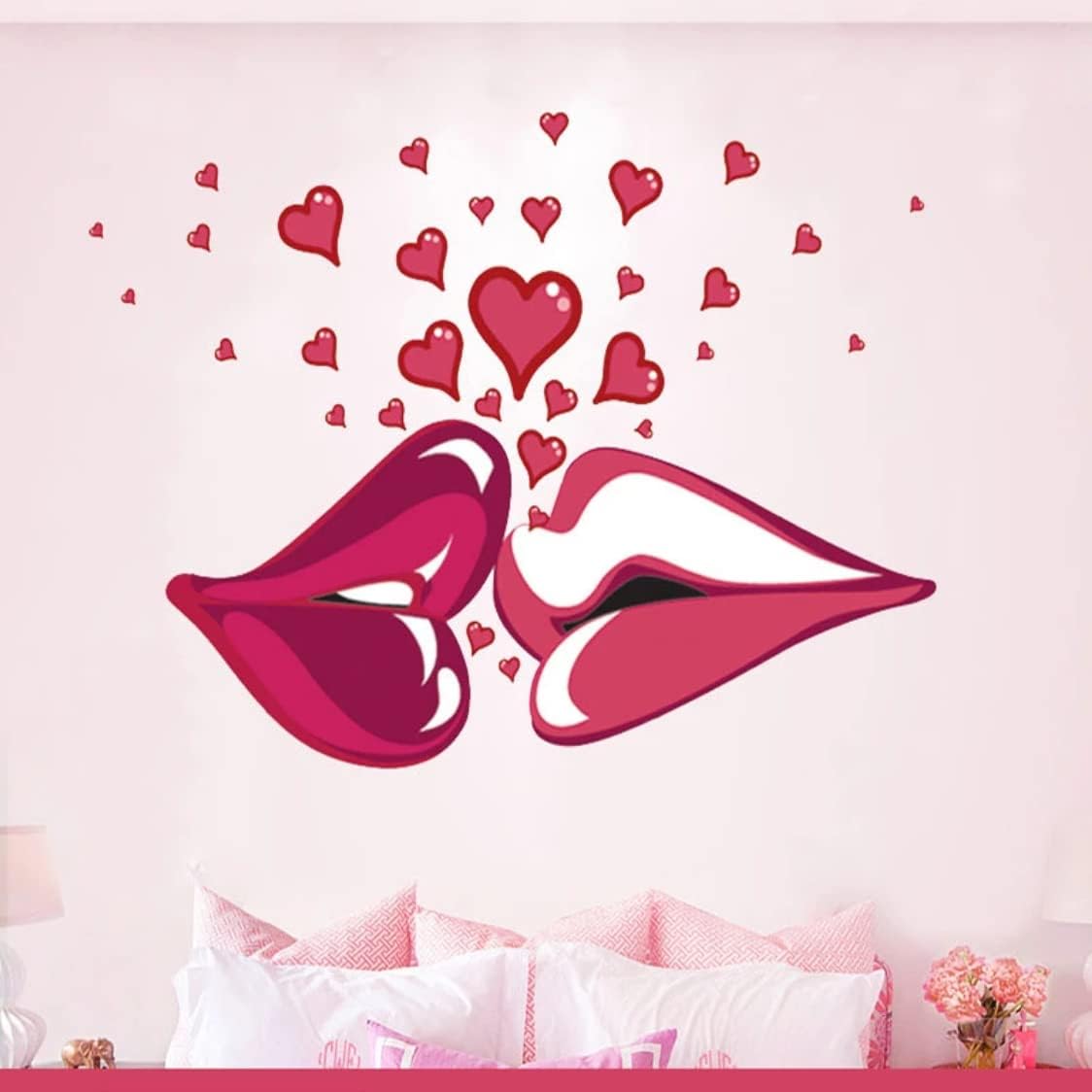 DM570065 Wall Stickers for Living Room Wall Stickers Wholesale Romantic Kiss Love Decorative Wall Stickers for Bedroom Bedroom Decor