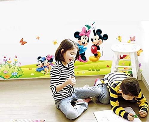 Cartoon Wall Sticker Mickey Mouse Minnie Wall Sticker Children Room Classroom Wall Sticker Bedroom Living Room WallpaperDF5086 size60x90