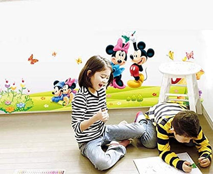 Cartoon Wall Sticker Mickey Mouse Minnie Wall Sticker Children Room Classroom Wall Sticker Bedroom Living Room WallpaperDF5086 size60x90