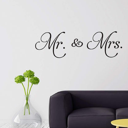 Letters Mr and Mrs Removable Family Wall Decals Lettering Vinyl Wall Art for Bedroom