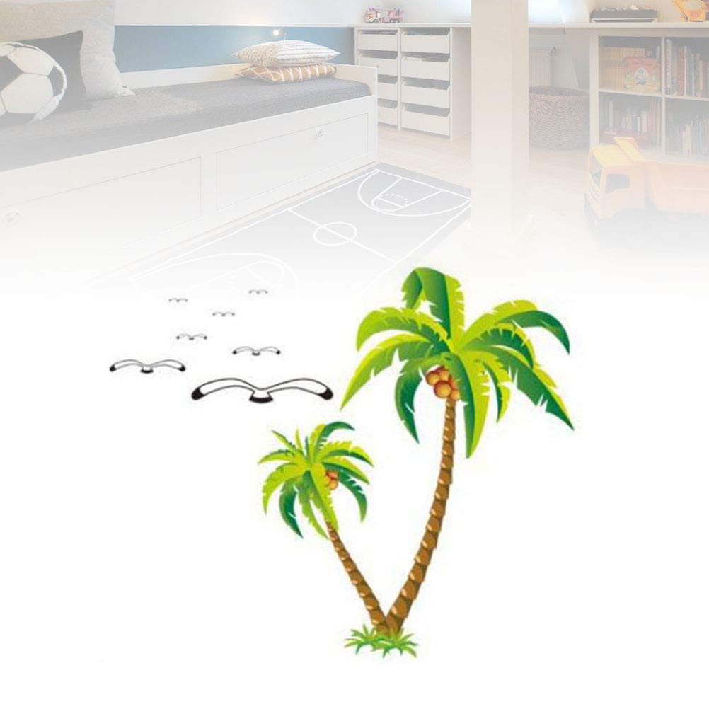 Xh5435 Artibetter Coconut Tree Bedroom Wallpaper Waterproof Home Wall Decals Creative Wall Decor