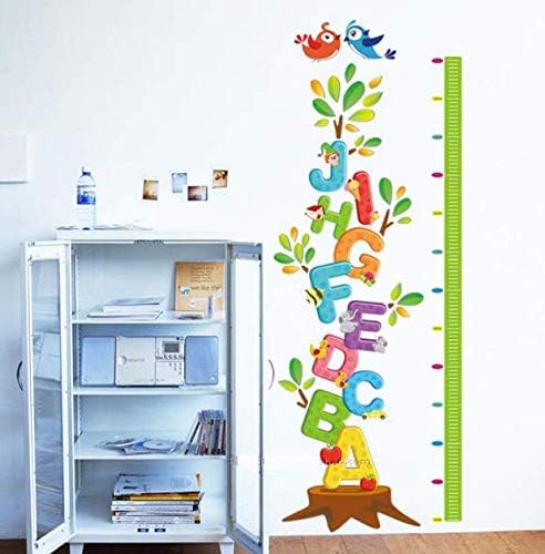 Decals Design 'Educational Alphabets Tree with Height Chart' Wall Sticker size 50x70 xy8096
