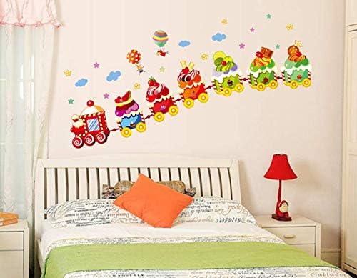 Ice Cream Train Cartoon Wall Sticker Home Decal Home Decoration Wallpaper Kids Rooms Wall