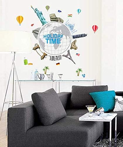 SAMHEZ AY9187 Arround The World Wall Sticker [60 x 90 cm]