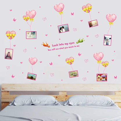 XL8249 Wall Sticker,YaBuy Romantic Hearts & Photo Frame Wall Sticker Removable Cute Pink Art Decal Room Decoration Reusable Wallpaper Photo Wall Sticker