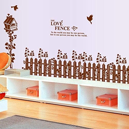 TYLOLMZ Brown Love Fence Birdcage Wall Sticker DM690036