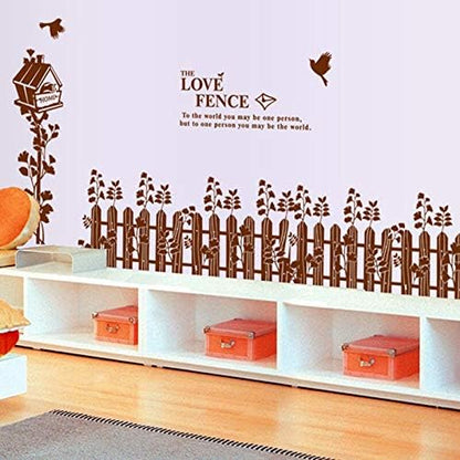 TYLOLMZ Brown Love Fence Birdcage Wall Sticker DM690036