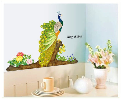 JAAMSO ROYALS Beautiful Peacock Peel and Stick Self Adhesive Wall Sticker Mj9012